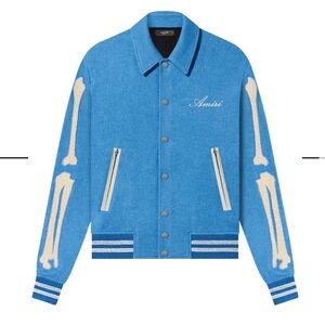 AMIRI Sky Blue Varsity Jacket size Large